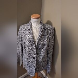 Lane Bryant Black and White Polka Dot Blazer